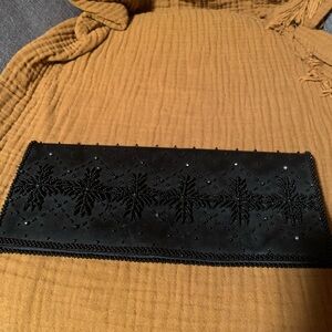 Elegant Black Beaded Clutch